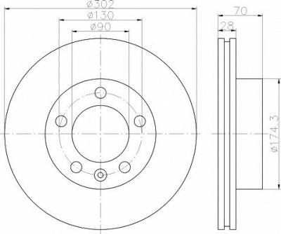 HELLA PAGID 8dd355117121 -  Тормозной диск